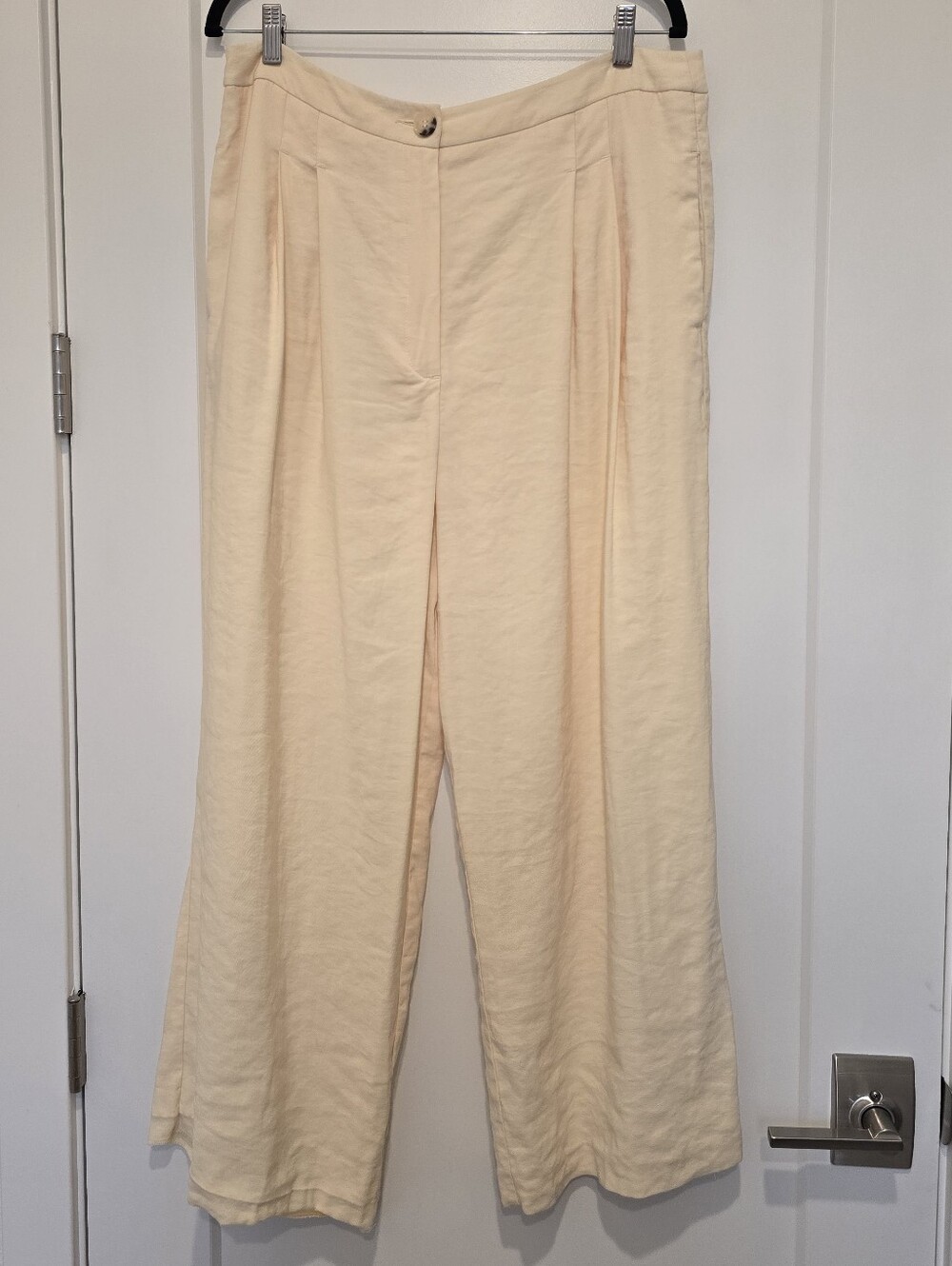 Topshop Butter Yellow Wide-Leg Pleated Pants High Rise